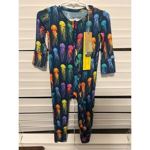 Muse Threads Jellies Zip Convertible Footie Bamboo Sleeper 9-12M Navy Rainbow